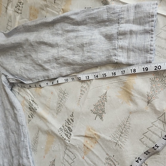 NWT J. Crew Factory 100% linen stripe blue white button-down shirt men's medium - Picture 12 of 12